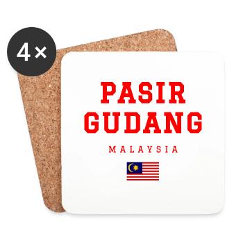 Pasir Gudang, Malaisie - Dessous de verre (lot de 4) - blanc - Devant