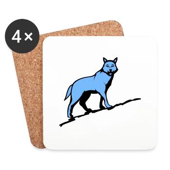 Loup Loup - Dessous de verre (lot de 4) - blanc - Devant