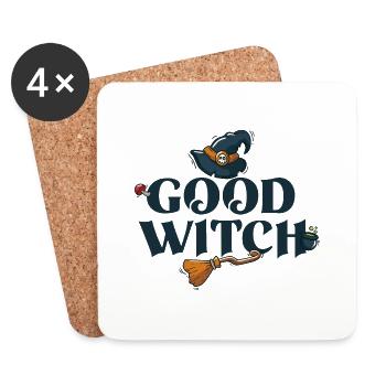 Halloween Bonne sorcière - Dessous de verre (lot de 4) - blanc - Devant