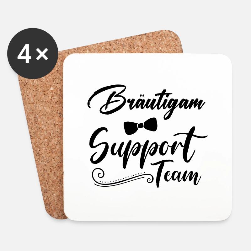 bräutigam support team - Untersetzer (4er-Set) - Weiß