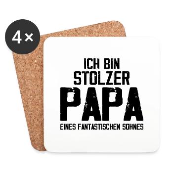Stolzer Papa eines fantastischen Sohnes.- Geschenk - Dessous de verre (lot de 4) - blanc - Devant
