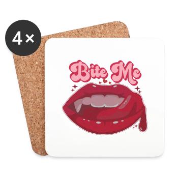 Sexy Groovy Halloween Design - Vampire Fangs - Coasters (set of 4) - white - Front