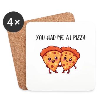 BLK YouHadMeAtPizza - Coasters (set of 4) - white - Front