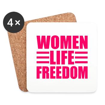Women life freedom - Dessous de verre (lot de 4) - blanc - Devant