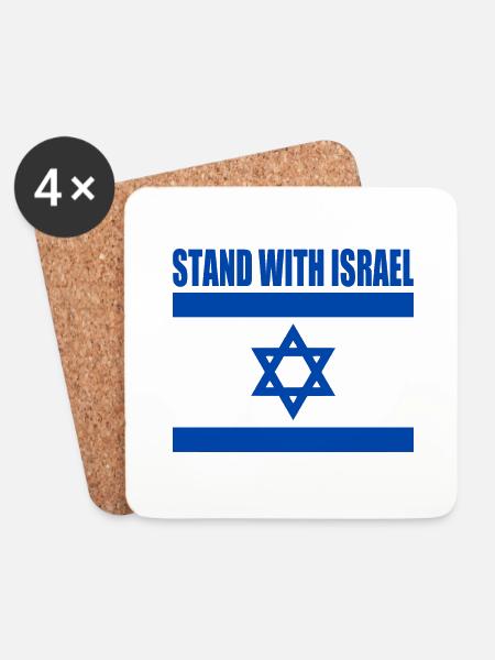 We Stand with israel - Untersetzer (4er-Set) - Weiß