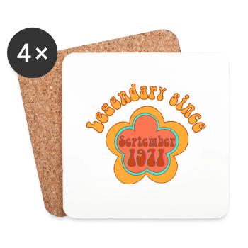 Legendary since September 1971 Birthday Retro - Coasters (set of 4) - white - Front