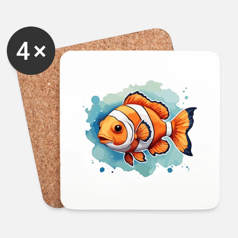 Clownfisch Bunt Im Aquarium Niedlich Niedlich Nemo - Untersetzer (4er-Set) - Weiß