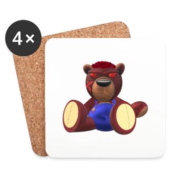 Creepy Teddy Natural - Untersetzer (4er-Set) - Weiß - Vorne