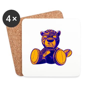 Creepy Teddy Yellow - Untersetzer (4er-Set) - Weiß - Vorne