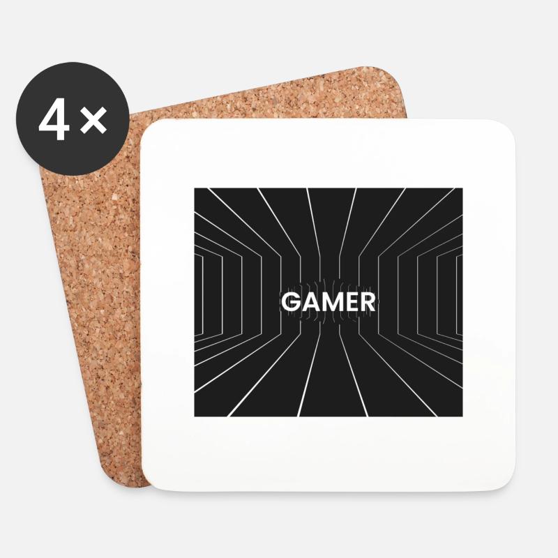 GAMER - Untersetzer (4er-Set) - Weiß