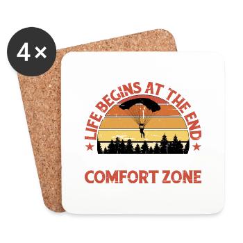 Life Begins At The End Of Your Comfort Zone 8 - Coasters (set of 4) - white - Front