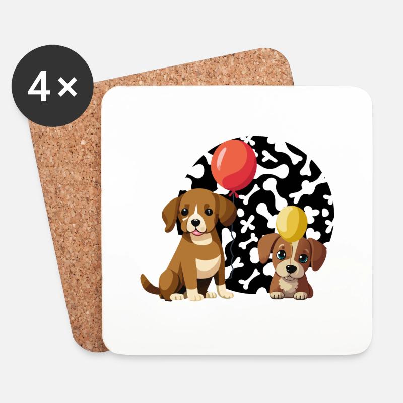 hunde - Untersetzer (4er-Set) - Weiß