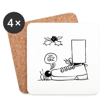 Beth die Spinne - Der Kuss unter dem Mistelzweig - Untersetzer (4er-Set) - Weiß - Vorne