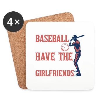 Les Joueurs De Baseball Ont Les Plus Jolies Petites Amies 12 - Dessous de verre (lot de 4) - blanc - Devant