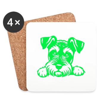 Dog Puppy Cute Dog Corgi Watercolor Art Cartoon Wof - Coasters (set of 4) - white - Front