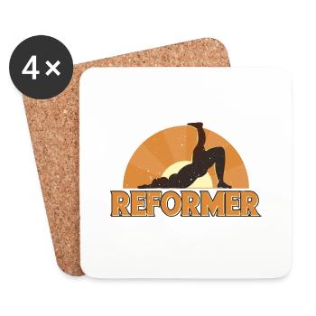 Leave It All On The Reformer #Pilates 13 - Coasters (set of 4) - white - Front