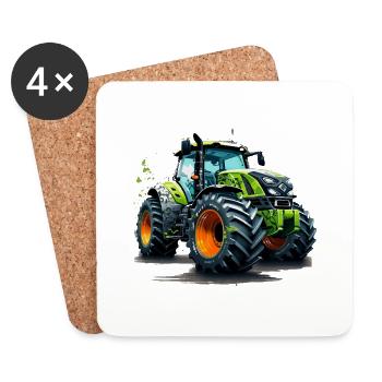 Traktor Bauern und Landwirte Trecker Design - Untersetzer (4er-Set) - Weiß - Vorne
