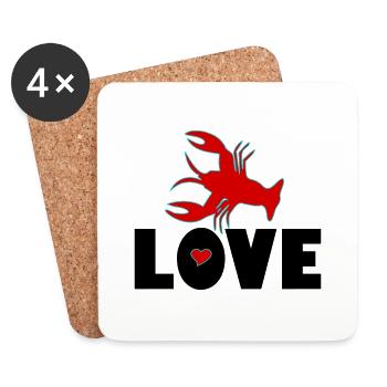 I Love Lobster-Love Seafood-Best seafood - Coasters (set of 4) - white - Front