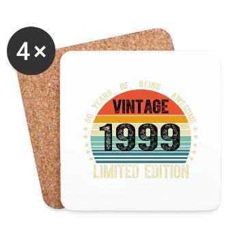 Vintage 1999 25 Years Old 25th Birthday Limited - Dessous de verre (lot de 4) - blanc - Devant