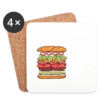 Vietnam Viet Banh Mi pain vietnamien I cadeau - Dessous de verre (lot de 4) - blanc - Devant