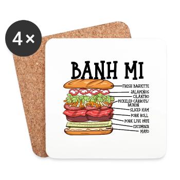 Vietnam Viet Banh Mi Brot Vietnamese I Geschenk - Untersetzer (4er-Set) - Weiß - Vorne