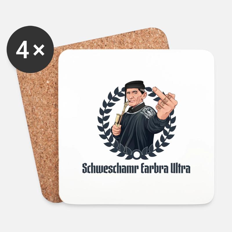 Rieser Grantler // Illustration - Untersetzer (4er-Set) - Weiß