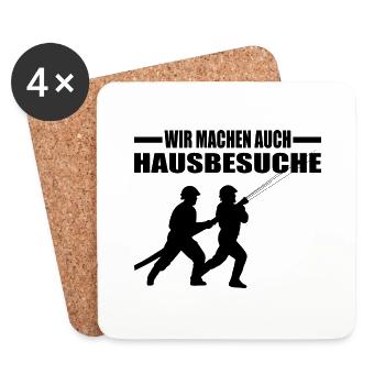 Feuerwehr - Untersetzer (4er-Set) - Weiß - Vorne