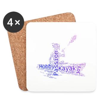 Canoe Kayaking Women Kayak Kayak Men - Coasters (set of 4) - white - Front