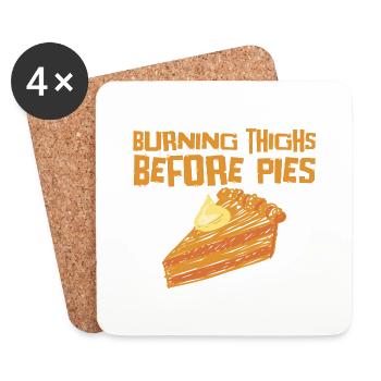 Cuisses brûlantes avant les tartes 4 - Dessous de verre (lot de 4) - blanc - Devant