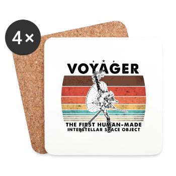 Voyager 1977 Retro Space Probe Mission - Coasters (set of 4) - white - Front