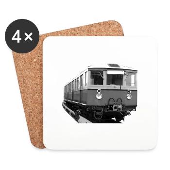 S-Bahn Berlin Triebwagen Eisenbahn Oldtimer - Untersetzer (4er-Set) - Weiß - Vorne