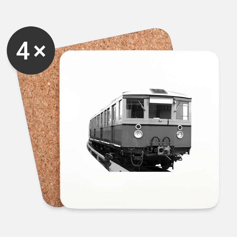S-Bahn Berlin Triebwagen Eisenbahn Oldtimer - Untersetzer (4er-Set) - Weiß