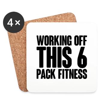 Working Off This 6 Pack Fitness - Untersetzer (4er-Set) - Weiß - Vorne