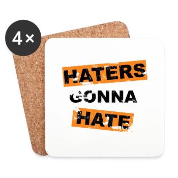 Haters Gonna Hate saying lettering - Coasters (set of 4) - white - Front