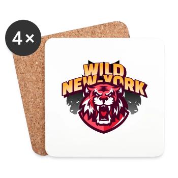 Wilder New Yorker Tiger - Untersetzer (4er-Set) - Weiß - Vorne