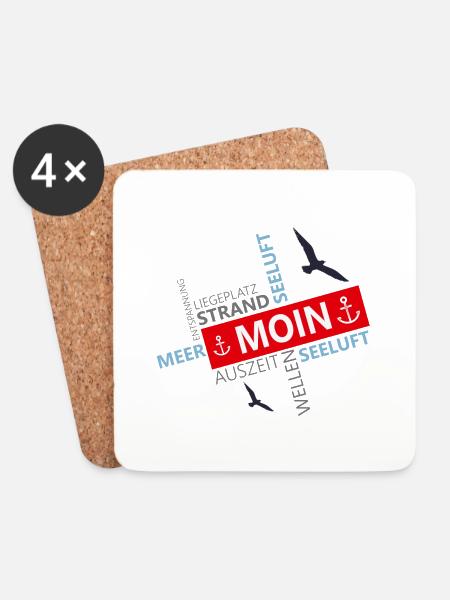 sea, moin, hafen, nordsee - Untersetzer (4er-Set) - Weiß