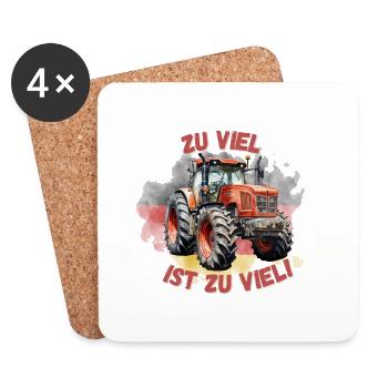 TOO MUCH IS TOO MUCH! Farmers Farmers Demo Saying - Coasters (set of 4) - white - Front