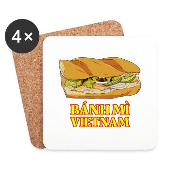 Vietnam Viet Banh Mi pain vietnamien I cadeau - Dessous de verre (lot de 4) - blanc - Devant