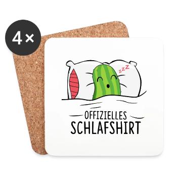 Offizielles Schlafshirt Gurke - Untersetzer (4er-Set) - Weiß - Vorne