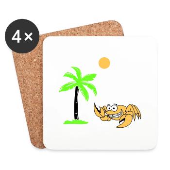 Crab Palm - Coasters (set of 4) - white - Front