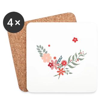 team de la mariée floral-équipe de la mariée - Dessous de verre (lot de 4) - blanc - Devant