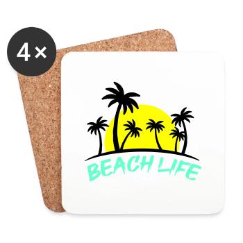 La vie à la plage - Dessous de verre (lot de 4) - blanc - Devant