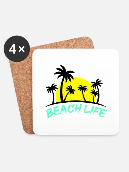 beach life - Untersetzer (4er-Set) - Weiß