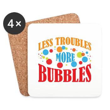 Moins de problèmes, plus de bulles 12 - Dessous de verre (lot de 4) - blanc - Devant