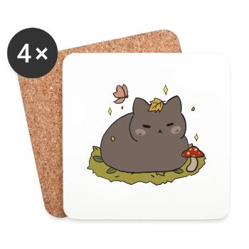 Autumn Cat - Coasters (set of 4) - white - Front