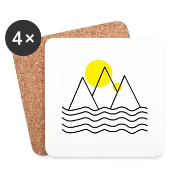 Mountains by the sea - Coasters (set of 4) - white - Front