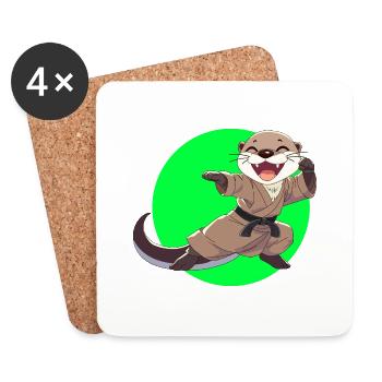 LocoAnimalSquad Kung Fu Loutre - Dessous de verre (lot de 4) - blanc - Devant