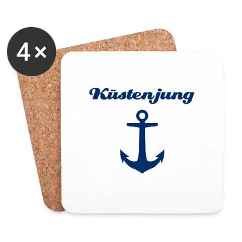 Küstenjung - Nordsee - Ostsee - See - Küste - Meer - Untersetzer (4er-Set) - Weiß - Vorne