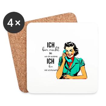 Retro woman housewife sarcastic design - Untersetzer (4er-Set) - Weiß - Vorne