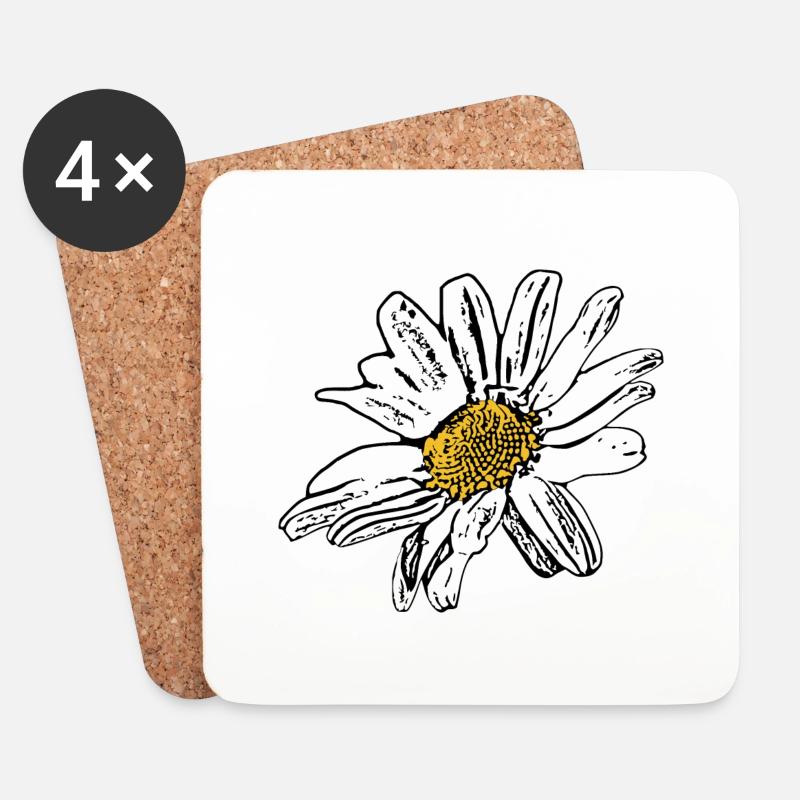 Blume weiß weiße Blumen Geschenk - Untersetzer (4er-Set) - Weiß
